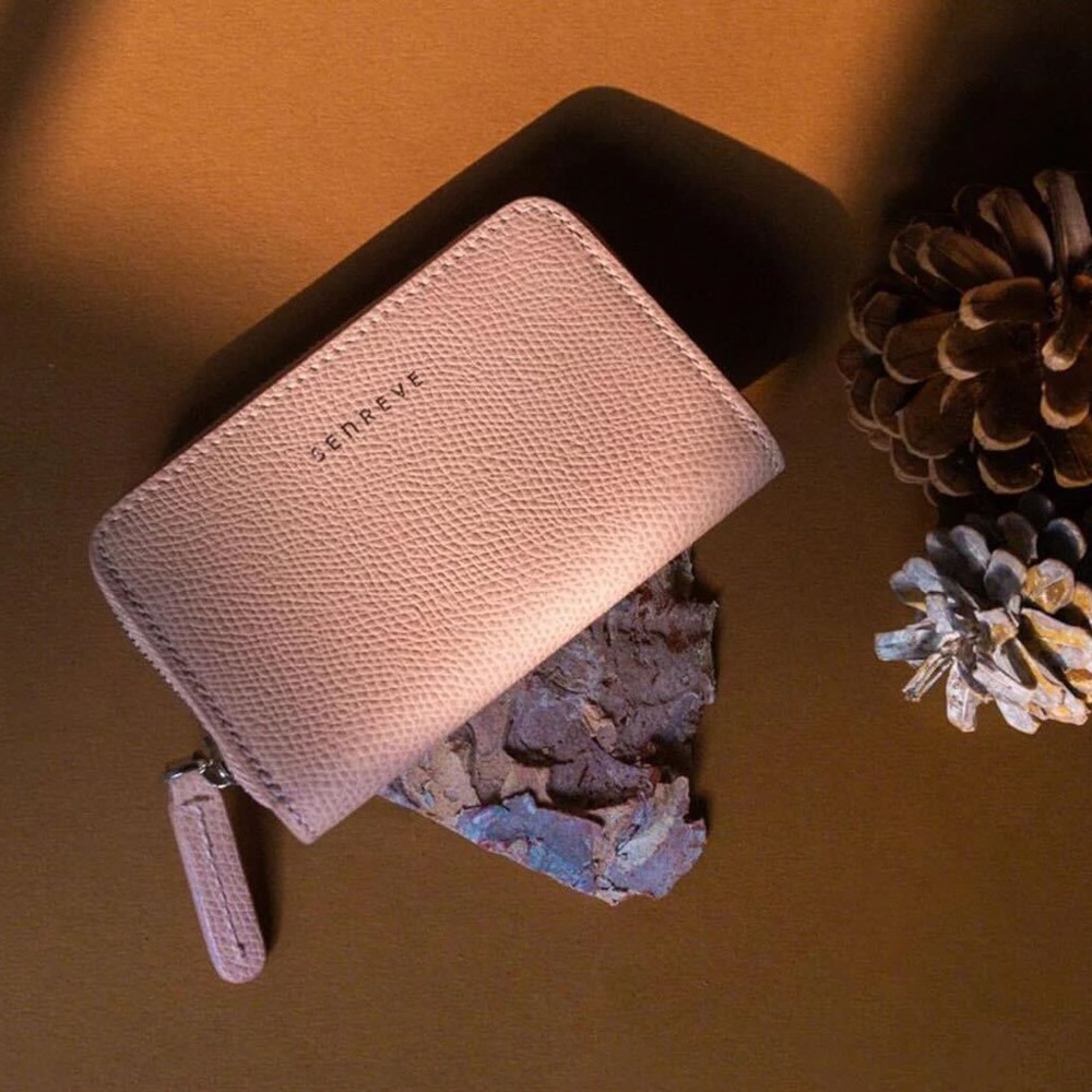 Senreve Zipper Card Wallet - blush pebbled - NWT